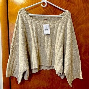 Free People oversized cropped sweater size Large NWT